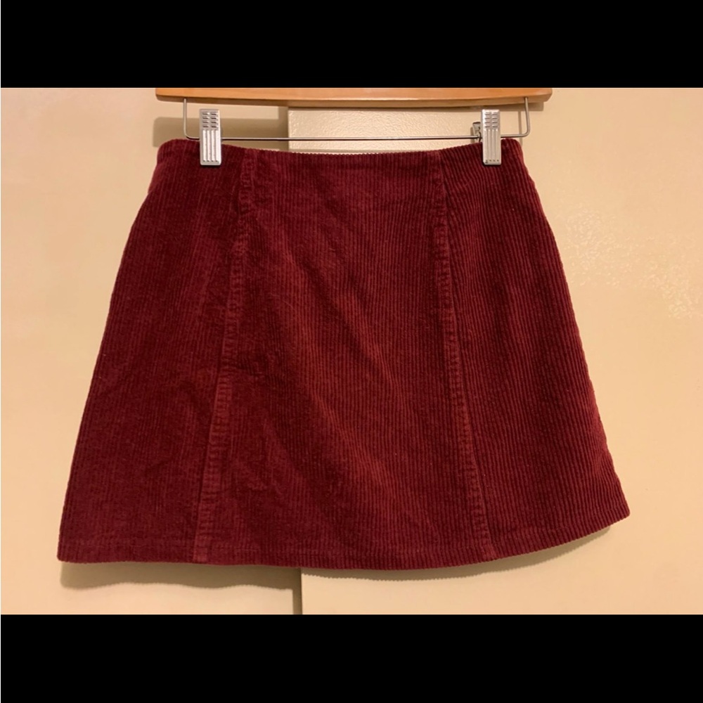 Forever 21 Rich Red Corduroy Mini Skirt